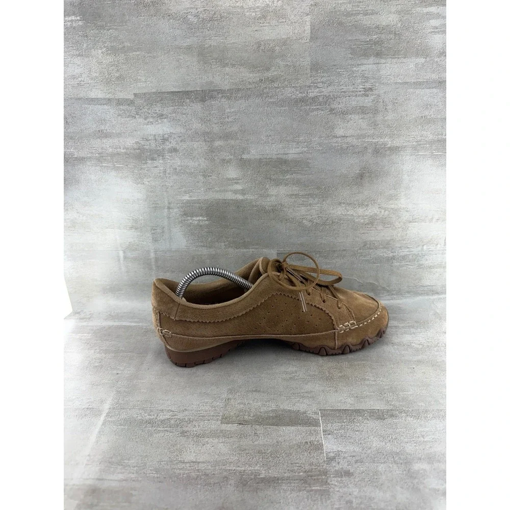 Skechers Relaxed Fit Suede Leather Sneakers Brown 44703 Women Sz 8 Lace Up Shoes